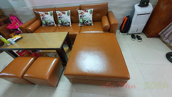 Hoàn thiện bọc lại da sofa cho nhà chị Hạnh, Thụy Khuê