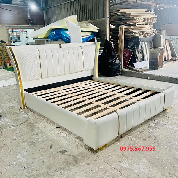 Giường ngủ bọc da kiểu dáng sang trọng đẹp trao nhã