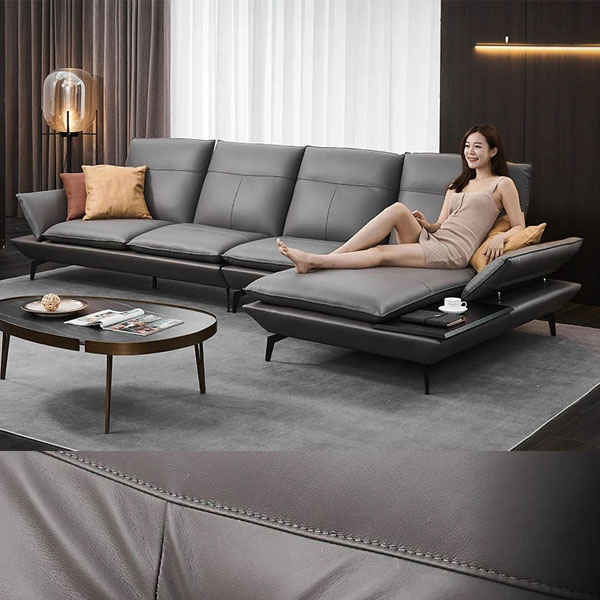 Ghế sofa da cao cấp đẹp hiện đại mã PD015