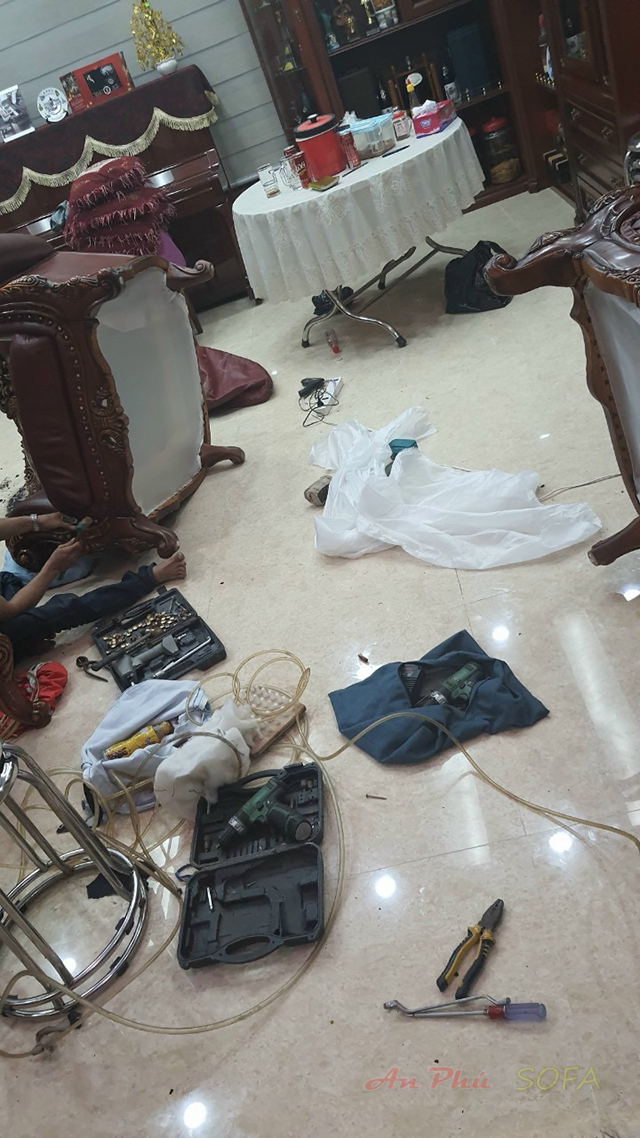 Bọc đệm ghế sofa gỗ 2