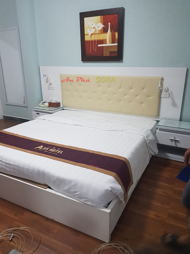 bọc đệm da giường tại nhà